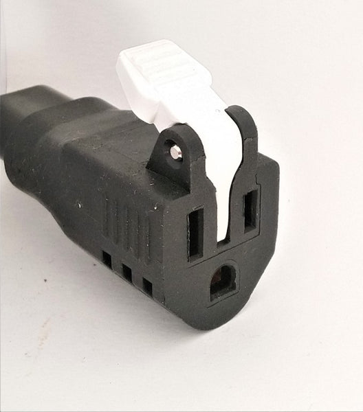 Conntek Male Plug Adapter IEC C6 To U.S. 3 Pin Female Connector With Snap-Pop