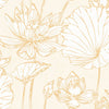 Seabrook Designs Lotus Metallic Gold and Off-White Floral Wallpaper