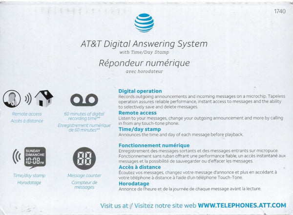 AT&T Digital Answering Machine with 40 Minutes of Recording Time - Black
