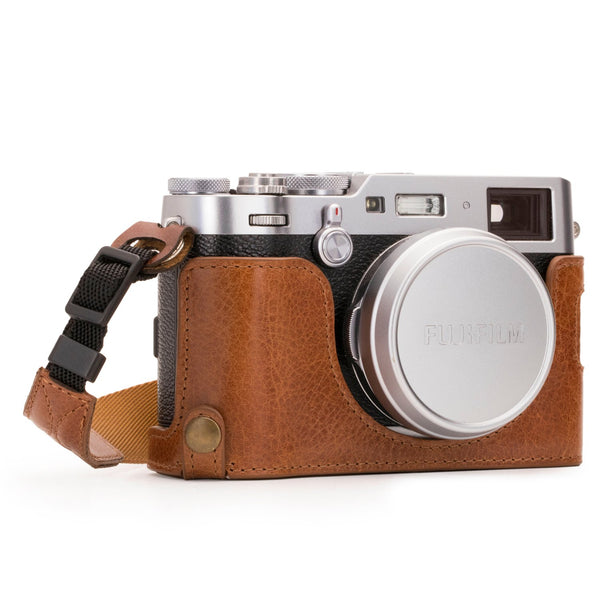 MegaGear Ever Ready Genuine Leather Camera Half Case and Strap Compatible with Fujifilm X100F