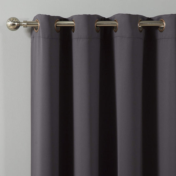 BHF Insulated Blackout Large Single Panel Curtain - Antique Bronze Grommet – Dark Grey - 100
