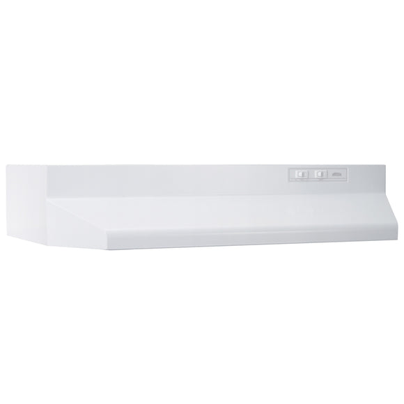 Broan 30-Inch Ducted Under-Cabinet Range Hood, 210 MAX Blower CFM, White