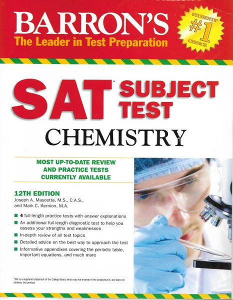 Barron's SAT Subject Test Chemistry, 12th Edition - Front cover