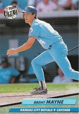1992 Fleer Ultra Baseball Card #74 Brent Mayne