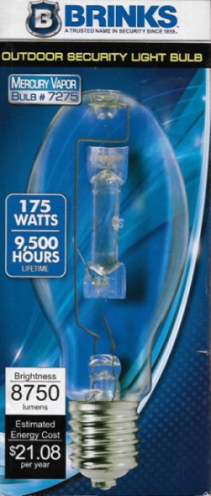 Brinks Metal Halide 360 Beam Spread 175 W Outdoor Security Light Bulb ...