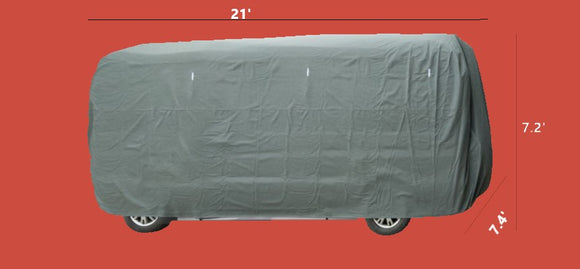Multi-Layer Caravan / Vehicle Protective Breathable Cover Grey, Water Resistant Protection against UV Rays, Rain, Snow