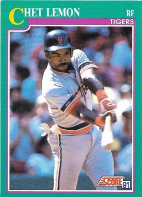 1991 Score Baseball Card #557 Chet Lemon
