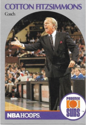 1990 NBA Hoops Basketball Card #325 Coach Cotton Fitzsimmons