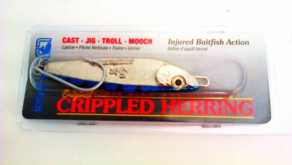Luhr-Jensen Crippled Herring Spoon Nickel/Neon Blue