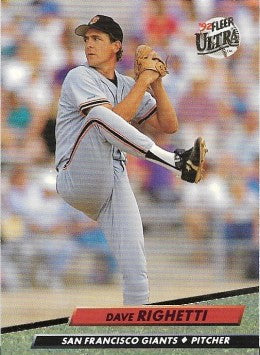 1992 Fleer Ultra Baseball Card #594 Dave Righetti