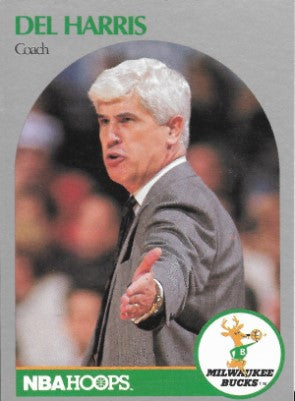 1990 NBA Hoops Basketball Card #319 Coach Del Harris