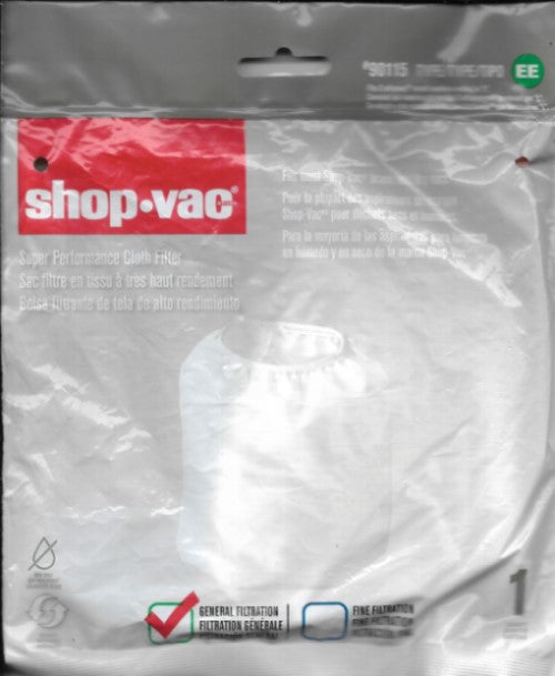 Shop-Vac Super Performance EE Vacuum Cloth Filter, 1 Pack