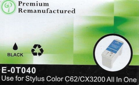 Green Project Replacement Black Ink for Epson E-0T040 (2-Pack)