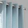 EFF Bark Weave Solid Grommet Window Curtain, Dusky Blue 50" x 120"