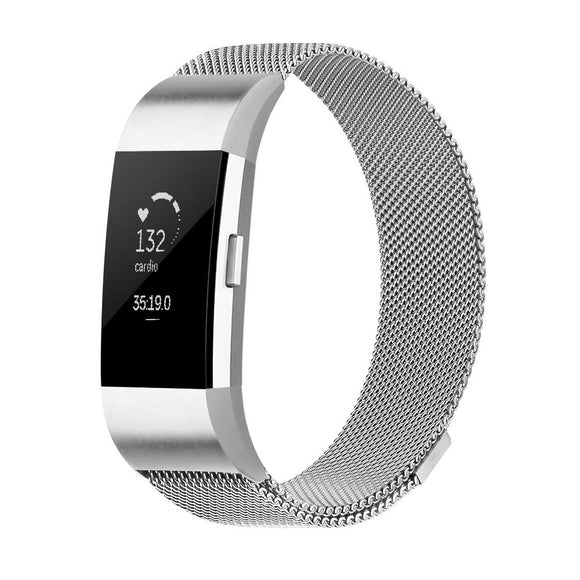 Element Works Milanese Loop Stainless Steel Band for Fitbit Charge 2, Silver