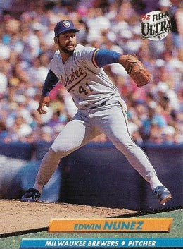 1992 Fleer Ultra Baseball Card #387 Edwin Nunez