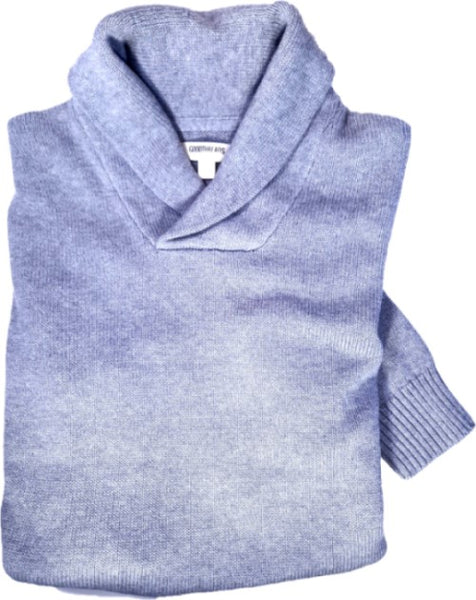 GoodThreads Men's Soft Cotton Shawl Sweater, Gray Medium