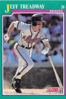 1991 Score Baseball Card #219 Jeff Treadway