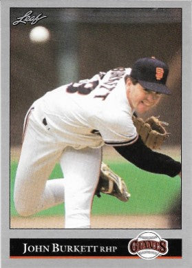 1992 Leaf Baseball Card #179 John Burkett