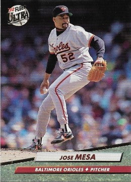 1992 Fleer Ultra Baseball Card #305 Jose Mesa