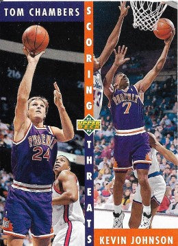 1992-93 Upper Deck Basketball Card #64 Kevin Johnson & Tom Chambers - Scoring Threats