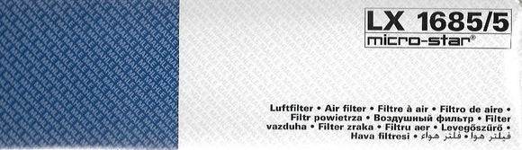 MAHLE Original LX 1685/5 Air Filter
