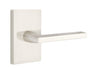 EMTEK Hellos Lever Modern Rectangular Rosette Privacy Set - Right Handed (RH) - Satin Nickel