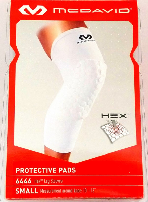 McDavid Hex Extended Compression Leg Sleeves, White Small