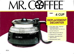 Mr. Coffee Replacement 4-Cup Carafe, Black