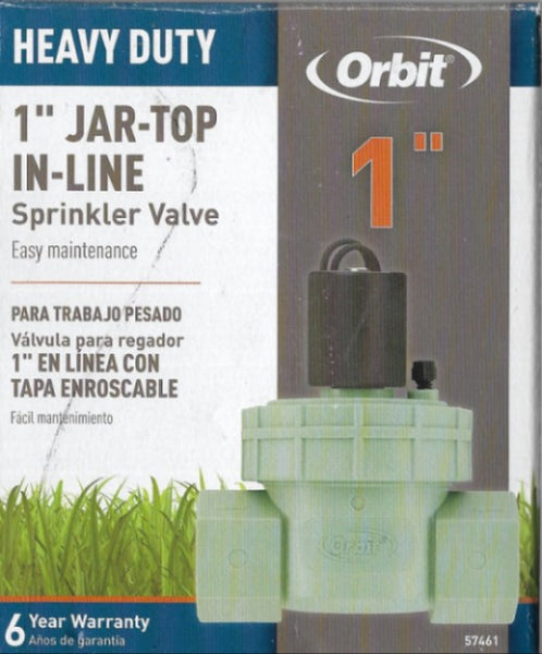 Orbit 1” Heavy Duty Jar Top In-line Sprinkler Valve