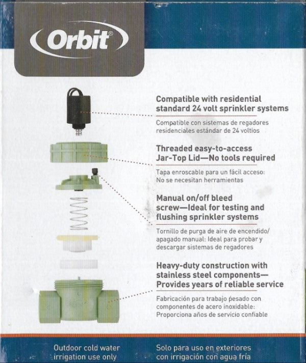 Orbit 1” Heavy Duty Jar Top Inline Sprinkler Valve Near New Express