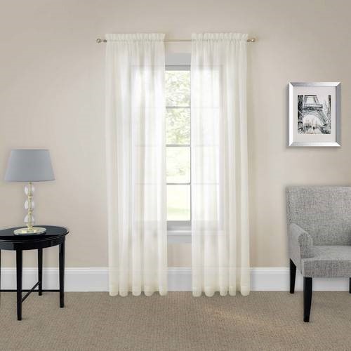 Pairs to Go Victoria Voile Pair, Rod Pocket Ivory