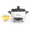 BLACK+DECKER Personal Size Rice Cooker, 3 Cups White, RC503