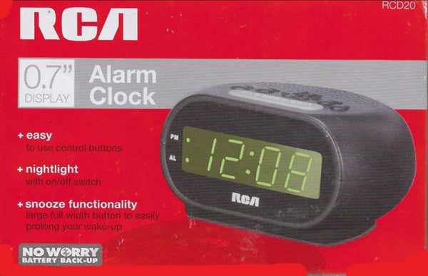 RCA High Quality Alarm Clock with 0.7-Inch LCD