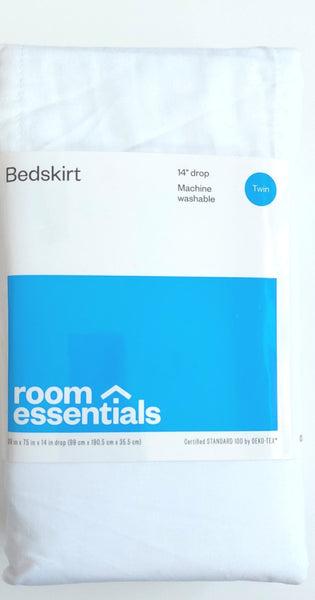 Room Essentials Twin Bedskirt, White