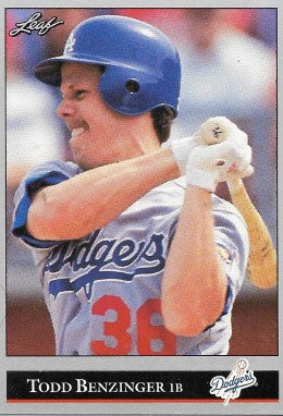 1992 Leaf Baseball Card #257 Todd Benzinger