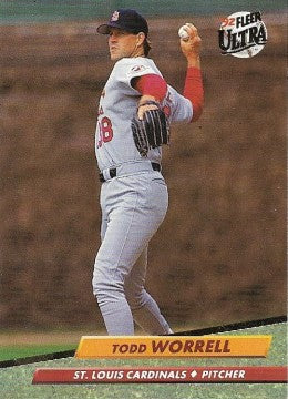 1992 Fleer Ultra Baseball Card #574 Todd Worrell