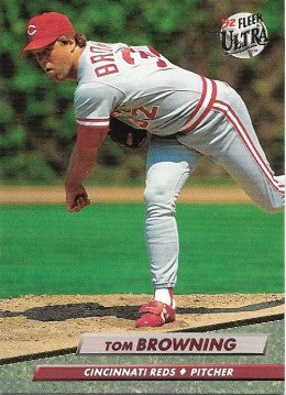 1992 Fleer Ultra Baseball Card #186 Tom Browning