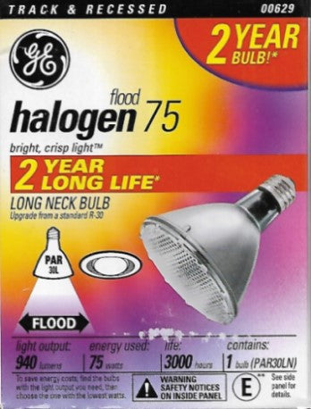 GE Halogen Long Neck Floodlight 75W PAR30LN Light Bulb