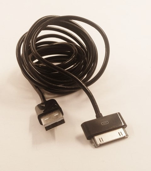 ONN 30 Pin USB Charge and Sync Cable Apple iPhone/iPod/iPad – Black 6 Ft