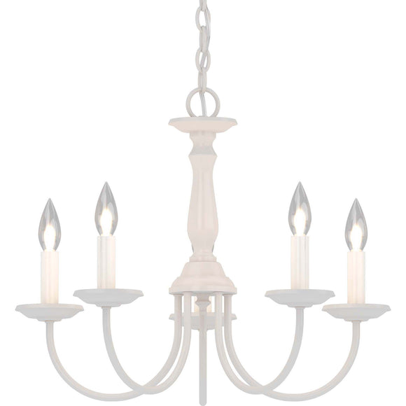 Volume Lighting 4515-6 5 Light 1 Tier Chandelier, White