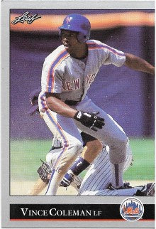 1992 Leaf Baseball Card #42 Vince Coleman