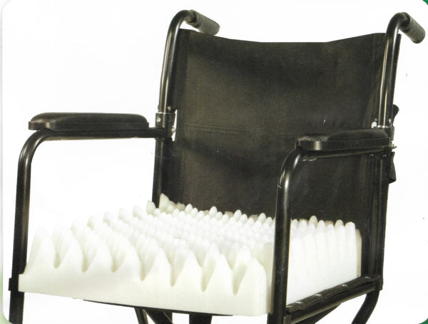 PCP Convoluted Foam Wheelchair Cushion / Pad, White