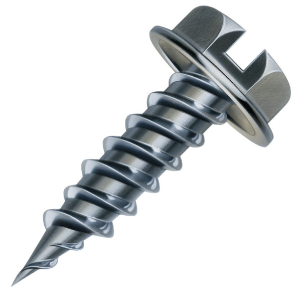 Malco Self Piercing Sheet Metal Screws – Slotted Hex Washer Head 1.5-Inch Length - 50 Pack