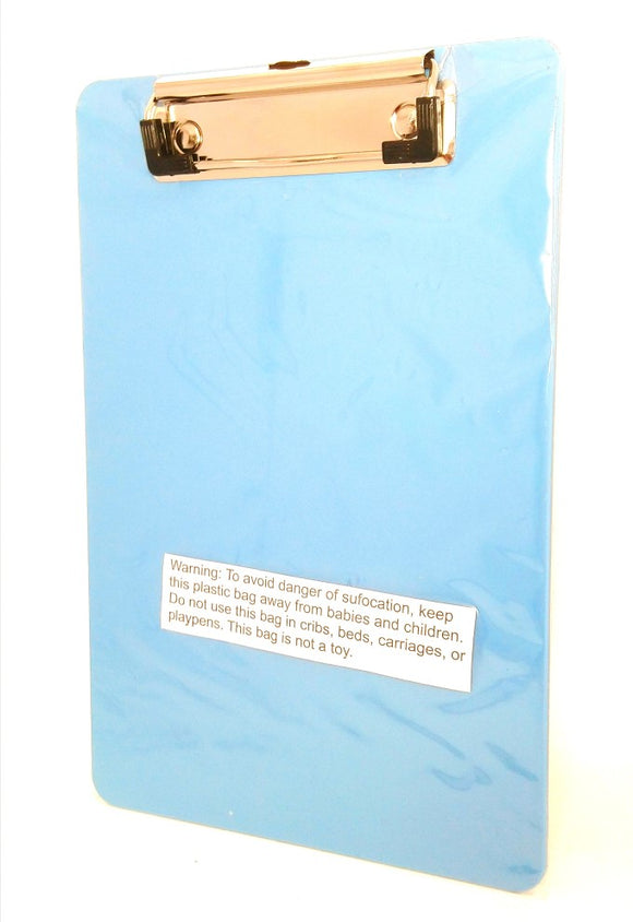 Acrimet Plastic Clipboards Memo Size (23 x 16 cm) Premium Metal Clip (Solid Blue Color) (6 Pack)