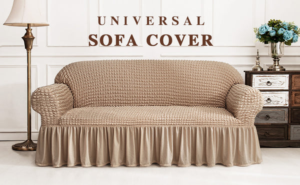 CHUN YI Universal Sofa Slipcover with Skirt 1-Piece Fitted Couch Cover (Sofa, Dark Khaki)