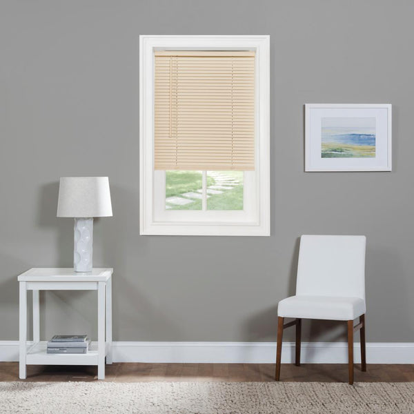 Achim Cordless GII Morningstar 1" Light Filtering Mini Window Blind, Alabaster 25 x 64 Inch