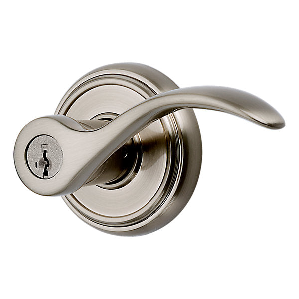 Baldwin Prestige Tobin Keyed Entry Lever With SmartKey, Satin Nickel