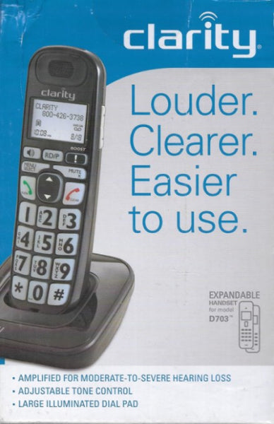 Clarity D703HS Expandable Cordless Handset for Model D703