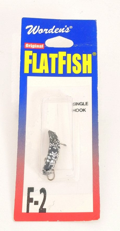 Yakima Bait Flatfish F-2 High Action Plug, 1-Inch, Black Silver Flake
